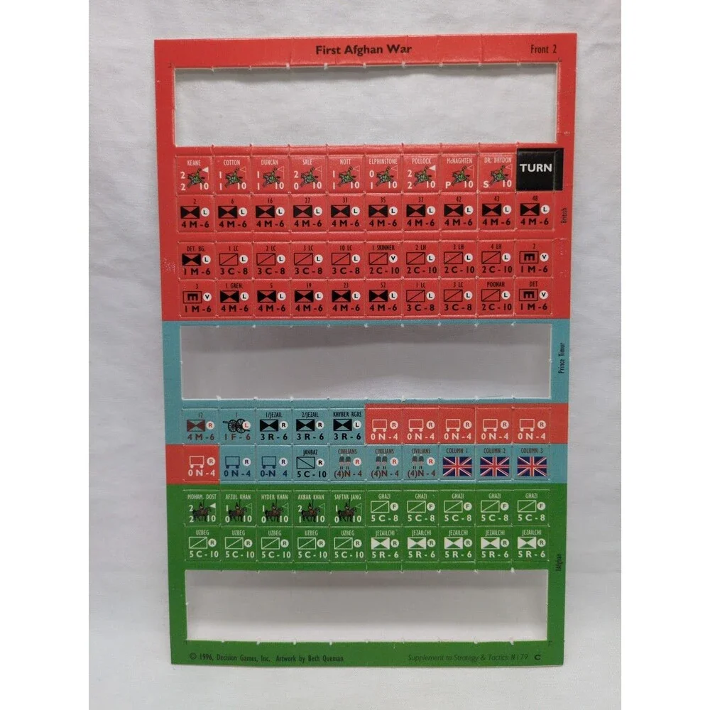 *Incompelte* First Afghan War Token Sheet Strategy And Tactics #179